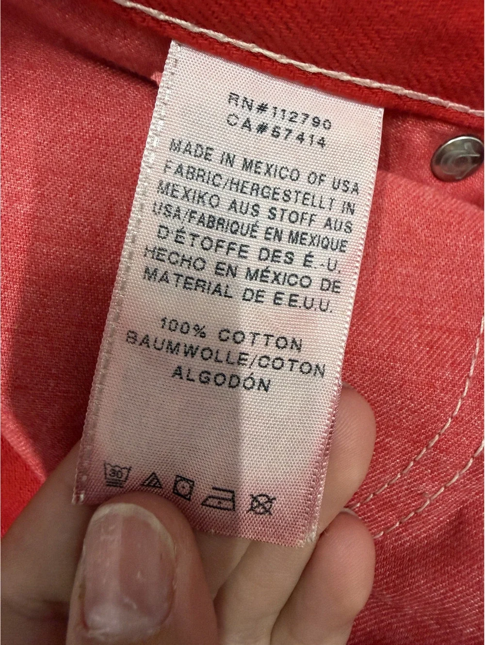 True Religion Red Straight Leg Jeans Size 36